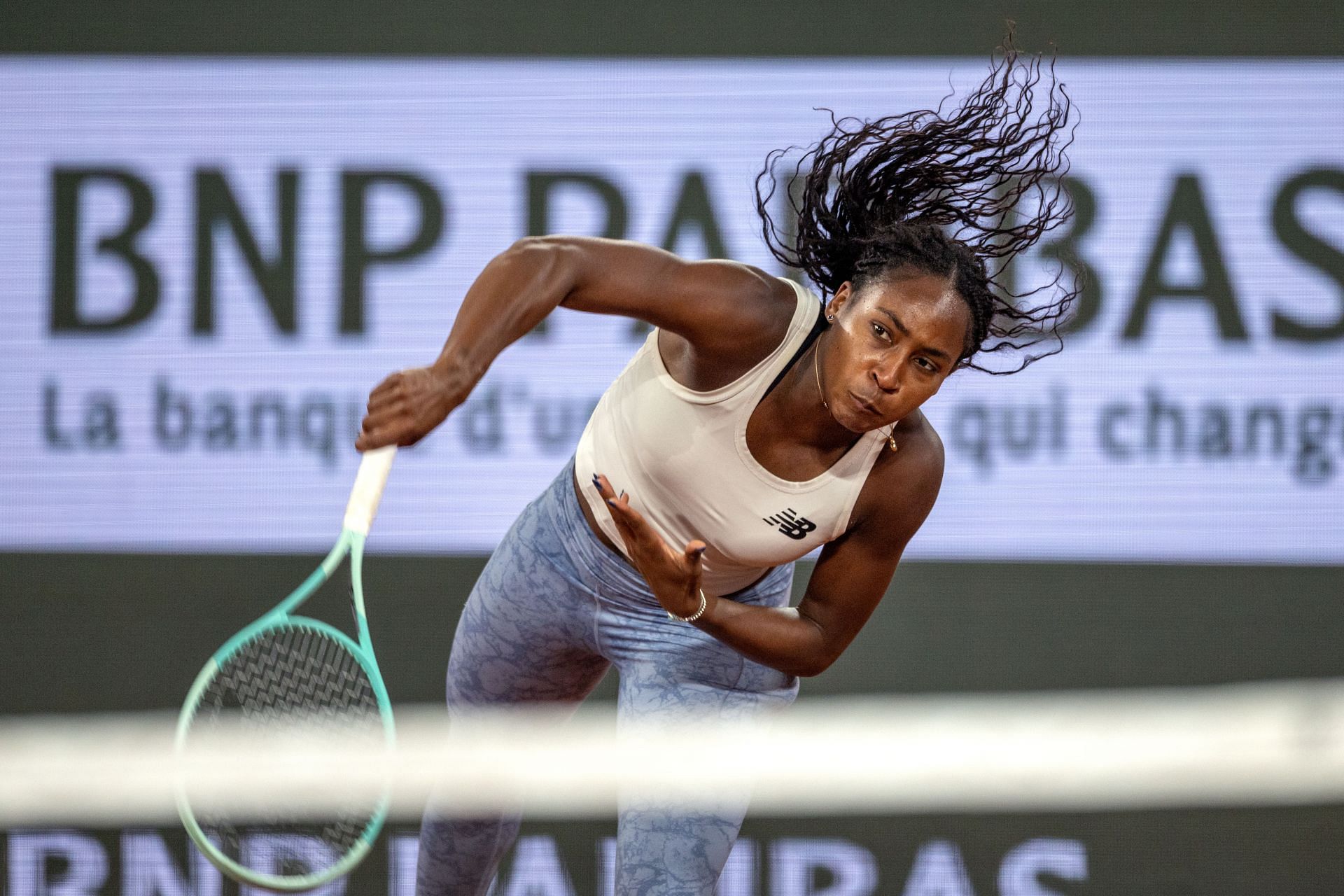 Gauff in action at the Roland-Garros 2025. - Source: Getty